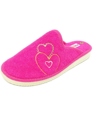 zapatilla casa para senora de toalla con bordado y suela microporosa