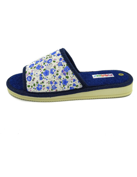 zapatilla de casa para senora con estampado de flores