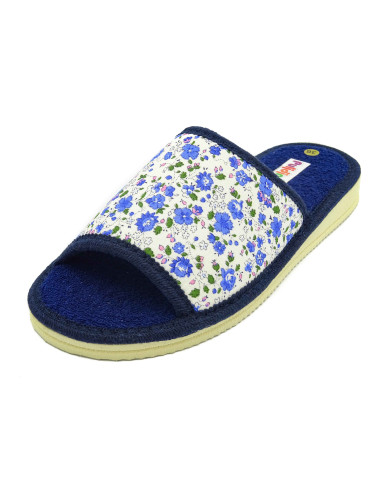 zapatilla de casa para senora con estampado de flores