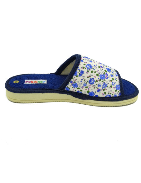 zapatilla de casa para senora con estampado de flores