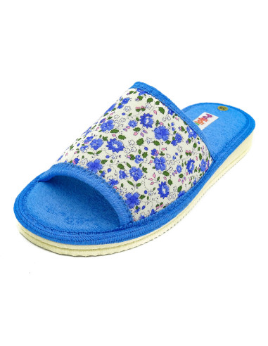 zapatilla de casa para senora con estampado de flores