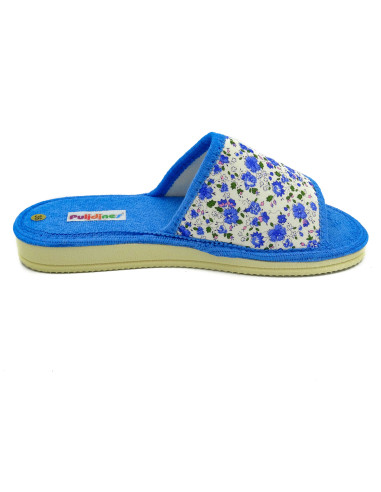 zapatilla de casa para senora con estampado de flores