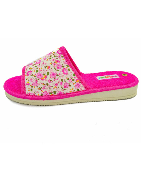zapatilla de casa para senora con estampado de flores