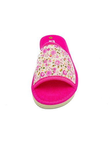zapatilla de casa para senora con estampado de flores