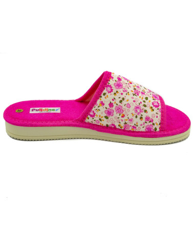 zapatilla de casa para senora con estampado de flores