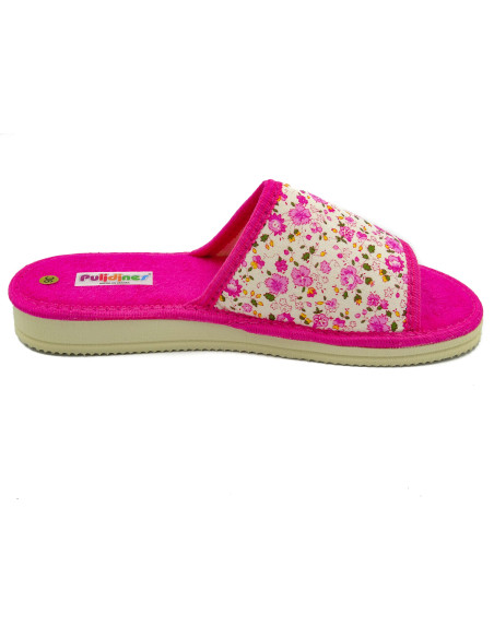 zapatilla de casa para senora con estampado de flores