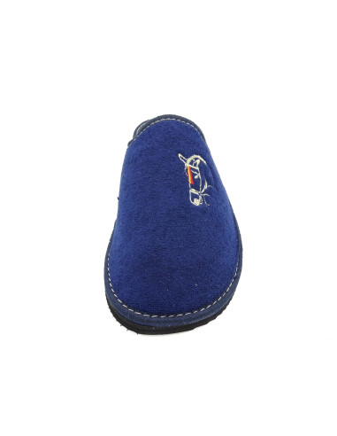 zapatilla de casa de caballero de toalla con un bordado de caballo