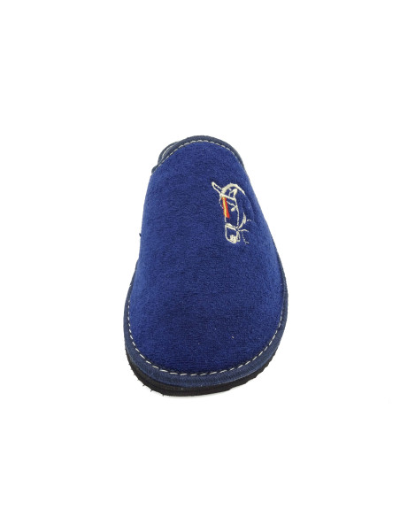 zapatilla de casa de caballero de toalla con un bordado de caballo