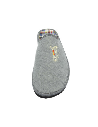 zapatilla de casa de caballero de toalla con un bordado de caballo