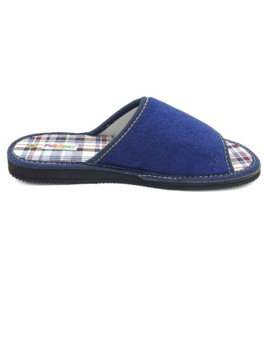 zapatilla de casa de caballero con la planta de cuadros