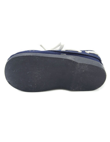 nautico para nino de lona con cordones blancos