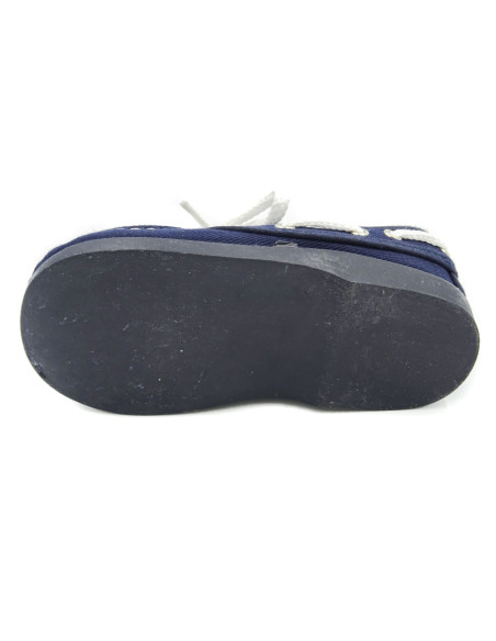 nautico para nino de lona con cordones blancos