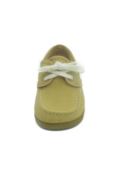 nautico para nino de lona con cordones blancos