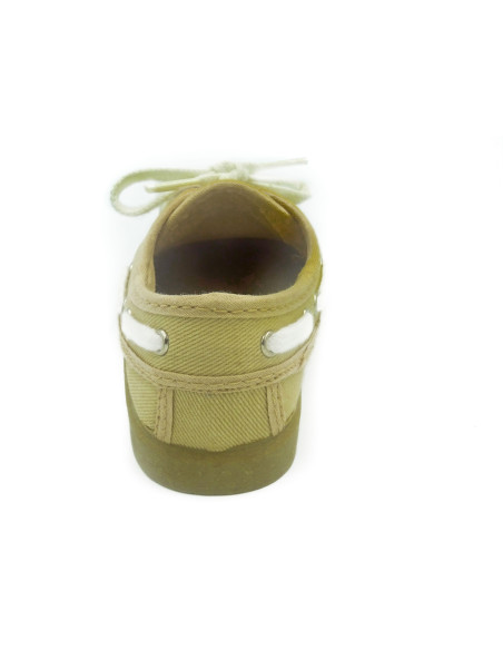nautico para nino de lona con cordones blancos