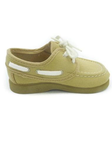 nautico para nino de lona con cordones blancos