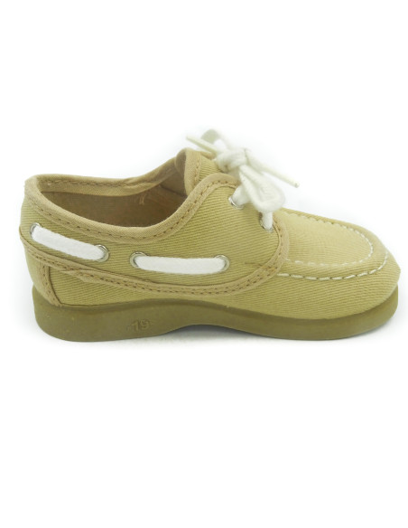 nautico para nino de lona con cordones blancos