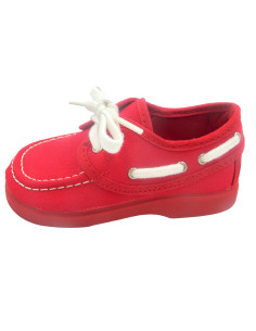 nautico para nino de lona con cordones blancos 2