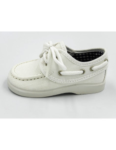nautico para nino de lona con cordones blancos 2