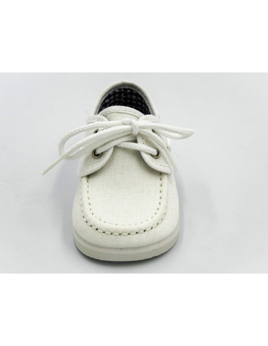 nautico para nino de lona con cordones blancos