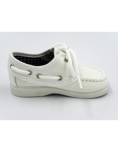 nautico para nino de lona con cordones blancos