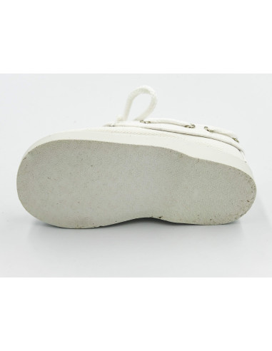 nautico para nino de lona con cordones blancos