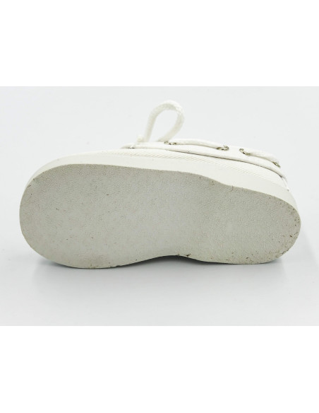 nautico para nino de lona con cordones blancos