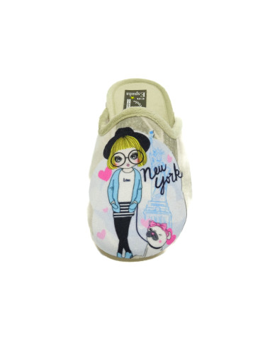 zapatilla de casa para mujer de invierno con la suela de caucho