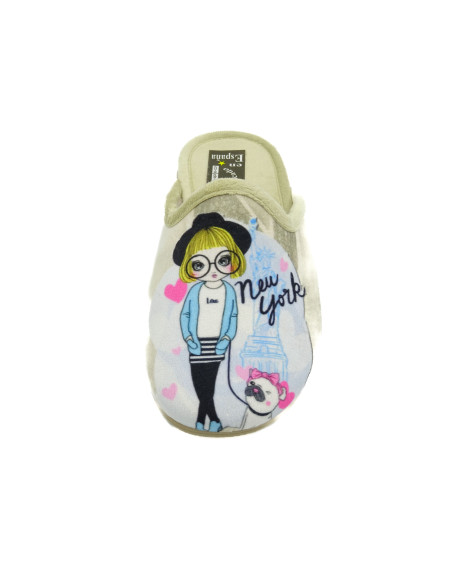 zapatilla de casa para mujer de invierno con la suela de caucho