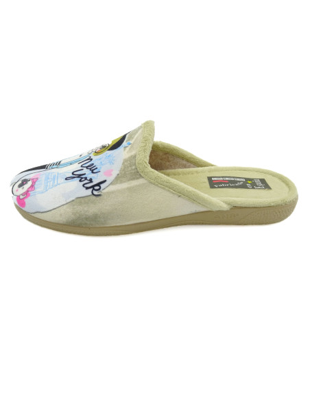 zapatilla de casa para mujer de invierno con la suela de caucho