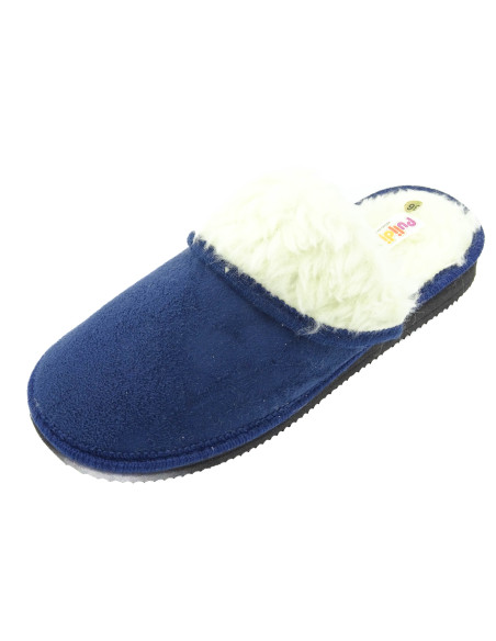 zapatilla de casa para mujer con borreguillo y suela de eva