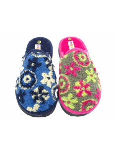 zapatilla de casa para senora con estampado y suela de eva