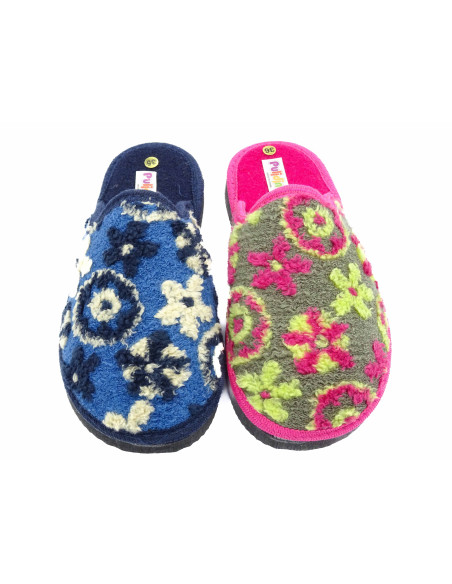 zapatilla de casa para senora con estampado y suela de eva