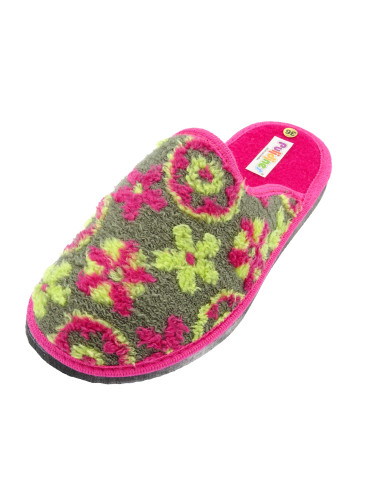 zapatilla de casa para senora con estampado y suela de eva