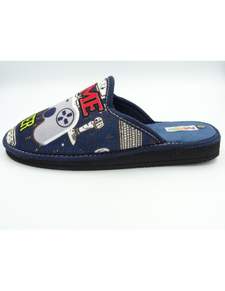 zapatilla de casa para caballero con mando de video juego