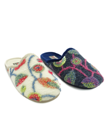 zapatilla de casa para senora con suela de caucho