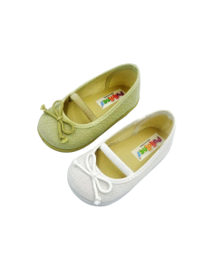 manoletina de nina de lino con goma elastica