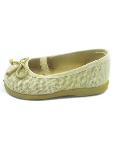 manoletina de nina de lino con goma elastica 2