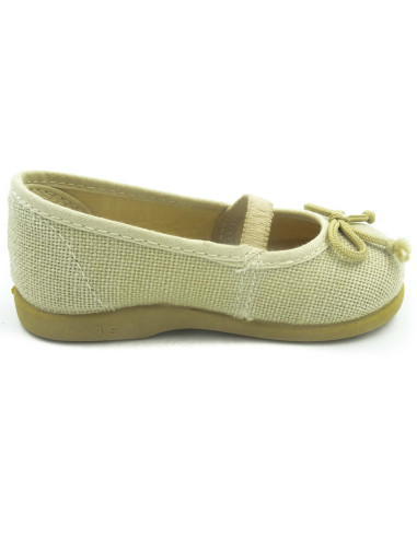 manoletina de nina de lino con goma elastica