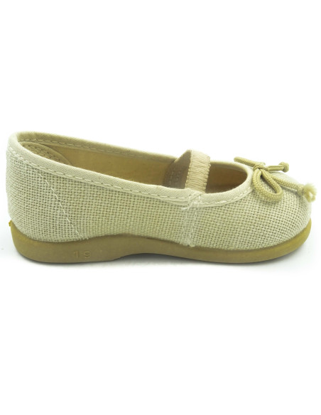 manoletina de nina de lino con goma elastica