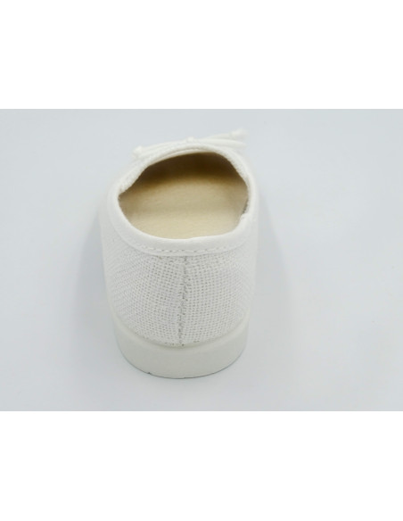 manoletina de nina de lino con goma elastica