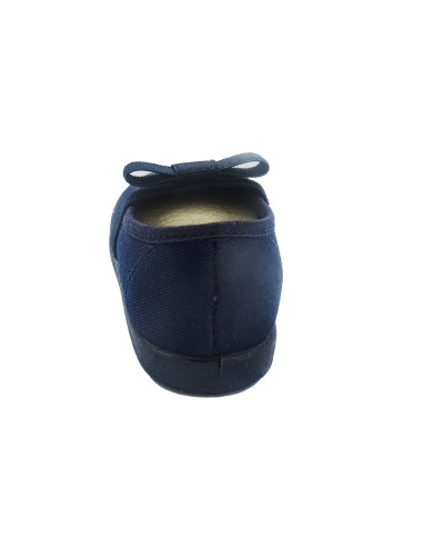 manoletina de nina de tela con lazo elastico