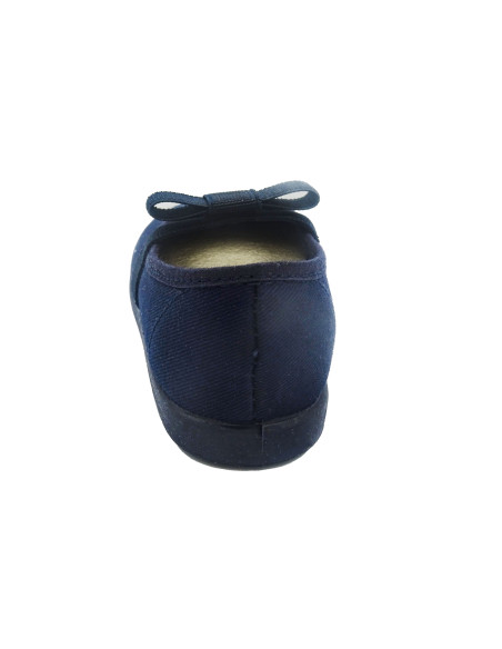 manoletina de nina de tela con lazo elastico