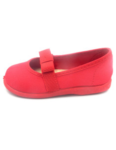 manoletina de nina de tela con lazo elastico 2