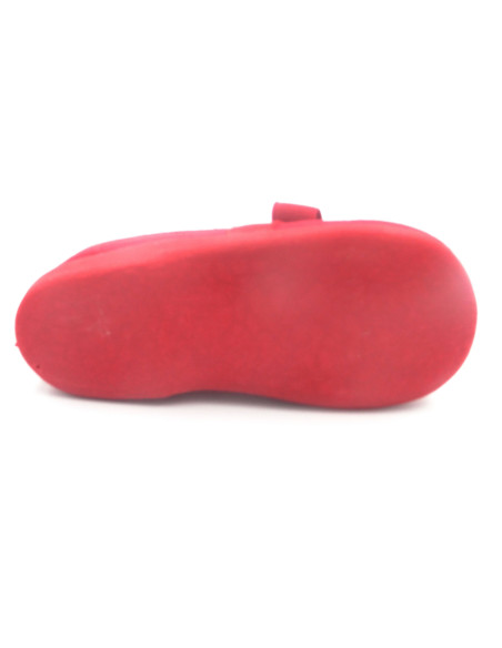 manoletina de nina de tela con lazo elastico