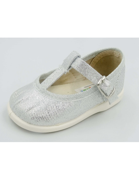 mercedita de nina con brillos en plata y oro