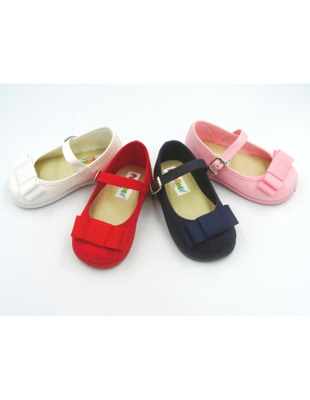 mercedita para nina de tela con hebilla