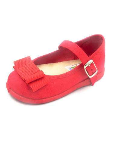 mercedita para nina de tela con hebilla