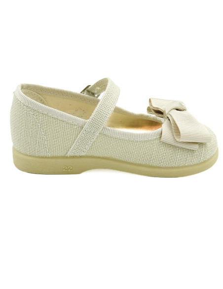 mercedita para nina con lazo y tejido de lino