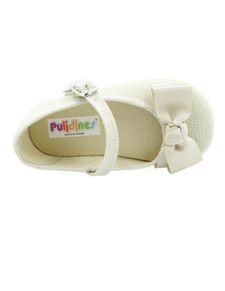 mercedita para nina con lazo y tejido de lino