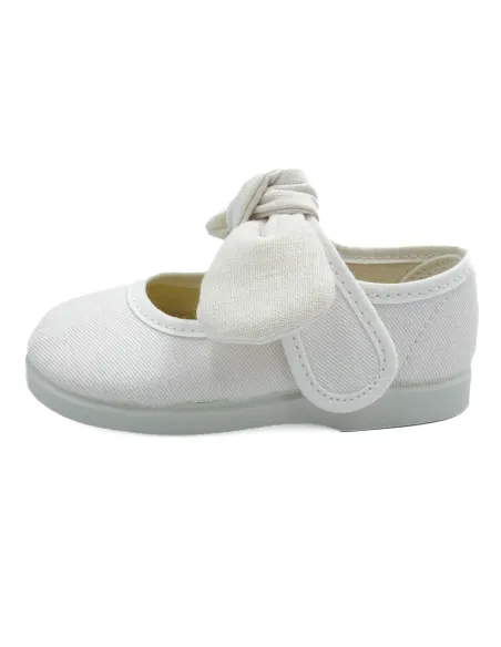 mercedita para nina de lazo con tejido de lona